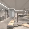 Modern Clothing Store Interior With Display Racks Clothing Racks And Display Platforms