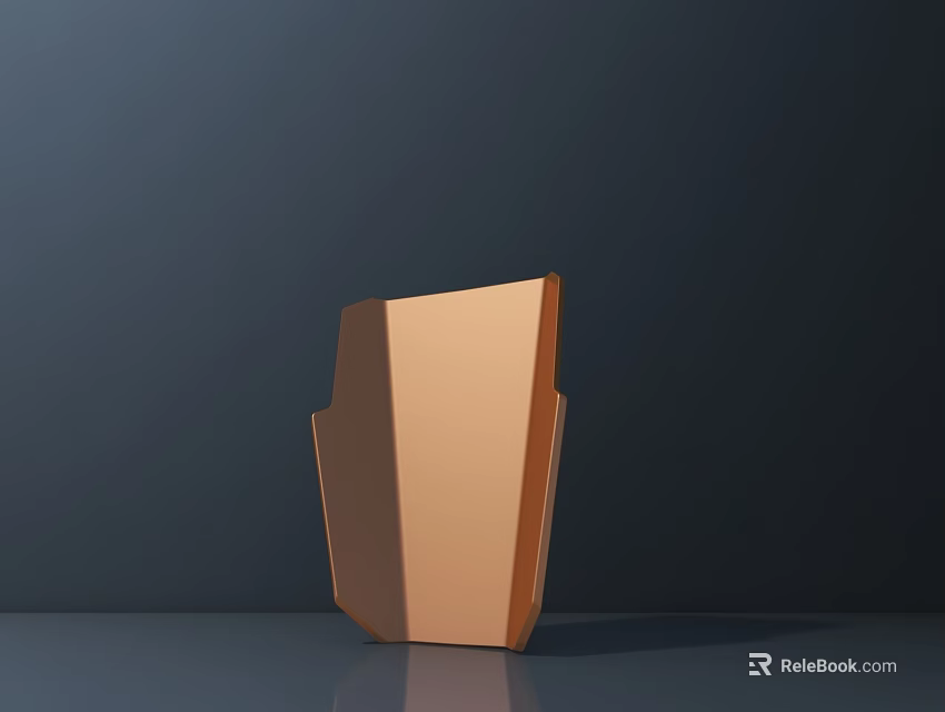 Copper Colored Geometric Sculpture Art Design With Dark Background And Light Effects 3d model 