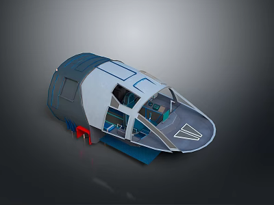 Futuristic Spaceship Model With Detailed Cockpit Interior Design And Exterior Structure 3d model