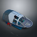 Futuristic Spaceship Model With Detailed Cockpit Interior Design And Exterior Structure
