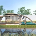 modern pavilion entrance gate structure landscape gate landscape pavilion bamboo pavilion shaped framework pavilion 3d model