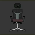 Black Mesh Back Office Chair With Purple Seat Armrests And Silver Wheels