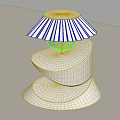 Modern Minimalist Table Lamp With Pleated White Lampshade And Spiral Base