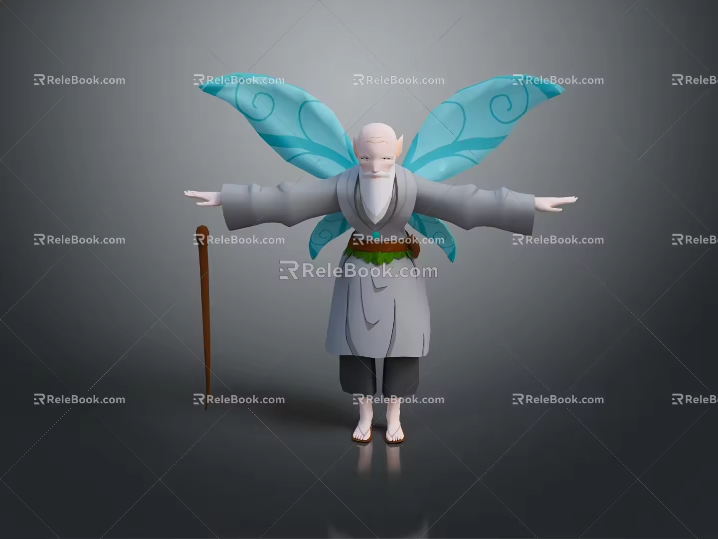 Wise Old Man Old Man Ancient Old Man Ancient Wise Warlock Taoist priest wizard mage 3d model