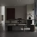 Modern Classroom Interior With White Tables Chairs Projection Screen And Black White