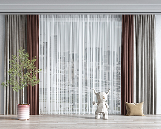 Modern Curtains 3d model