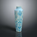Stylish Blue And White Vase With Delicate Floral Patterns For Home Decoration