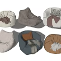 Stylish Cozy Bean Bag Chairs In Various Colors With Decorative Tassels And Cushions