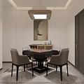 Modern Neutral Toned Bedroom Interior With Chandelier Bedside Rug Wall Painting And Curtains