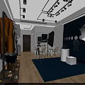 Light Luxury Public Office Space With Modern Furniture And Pendant Lighting Fixtures