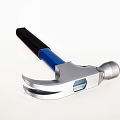 Industrial Hammer with Black Handle Blue Grip Silver Head Level Tool and Claw Design