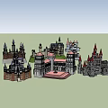 Various Intricate Castle Models With Different Architectural Styles And Towers