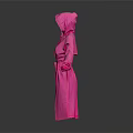 Stylish Pink Hooded Raincoat With Belted Waist Long Length And Waterproof Design