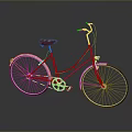 Vintage Blue Bicycle With Red Seat And White Wall Tires Design