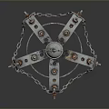 Home Decor Metal Crown Decoration With Chain Bolt And Cross Design