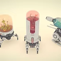 Modern robot glass container robot 3d model