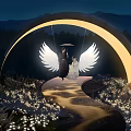 Net red punch moon swing 3d model