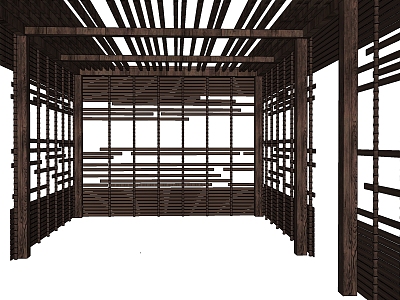 New Chinese Style Corridor Frame Featured Pavilion Bird Cage Doggly Pavilion model