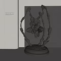 Designer Modern Silver Metallic Decorative Ornament Set With Gold Accents And Artistic Sculpture