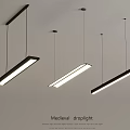 Medieval Droplight Design With Hanging Long Strip Black Frame And White Light 3d model
