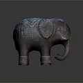 Handcrafted Wooden Elephant Statue With Intricate Carvings Decorative Ears And Ornate Legs