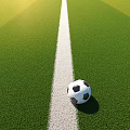 Green Turf Football Field With Red Running Track Trees Light Poles And Surrounding Fence