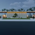 Petermansion Modern Entrance Gate With Stone Wall Green Plant Trees And Outdoor Lighting
