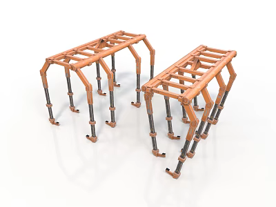 Two Industrial Metal Frame Equipment With Multiple Support Legs And Stable Structure 3d model