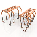 Two Industrial Metal Frame Equipment With Multiple Support Legs And Stable Structure