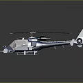Blue Detailed Helicopter Model With Rotors And Fuselage On Dark Background