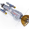 Detailed Spacecraft Model With Metallic Structure Spherical Antenna And Thruster Components 3d model