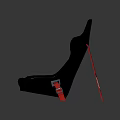 Black Sporty Furniture Seat With Red Safety Harnesses And Ergonomic Design Features