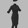 Professional Black Chef Uniform Set With Hat Top Apron And Pants