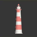 Pink And White Lighthouse Shaped Decorative Furniture Accent With Window Design