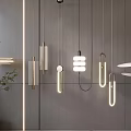 Modern Pendant Lights With Various Shapes And Metal Frames In Minimalist Interior