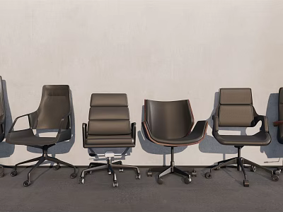 Modern Office Chairs With Multiple Styles Swivel Wheels And Ergonomic Backrests 3d model