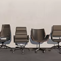 Modern Office Chairs With Multiple Styles Swivel Wheels And Ergonomic Backrests 3d model