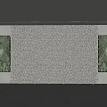 Modern background wall public area green background wall 3d model