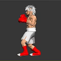 White Hair Boxer Figure With Red Gloves White Shorts IPPO Red Socks On White Base