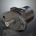 Industrial Hydraulic Motor With Flange Mount Cylindrical Body And Metal Construction