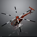 Red Helicopter Design for Aerospace Exploration and Space Research Missions 3d model