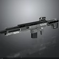 Modern Sniper Rifle Featuring Geometric Pattern Metallic Surface Scope And Rail Design 3d model