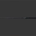 Enchanted Samurai Sword With Blue Pink Glowing Blade And Black Textured Handle