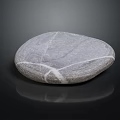 Natural Gray Wood Stone With White Veins Smooth Surface And Black Background Reflection
