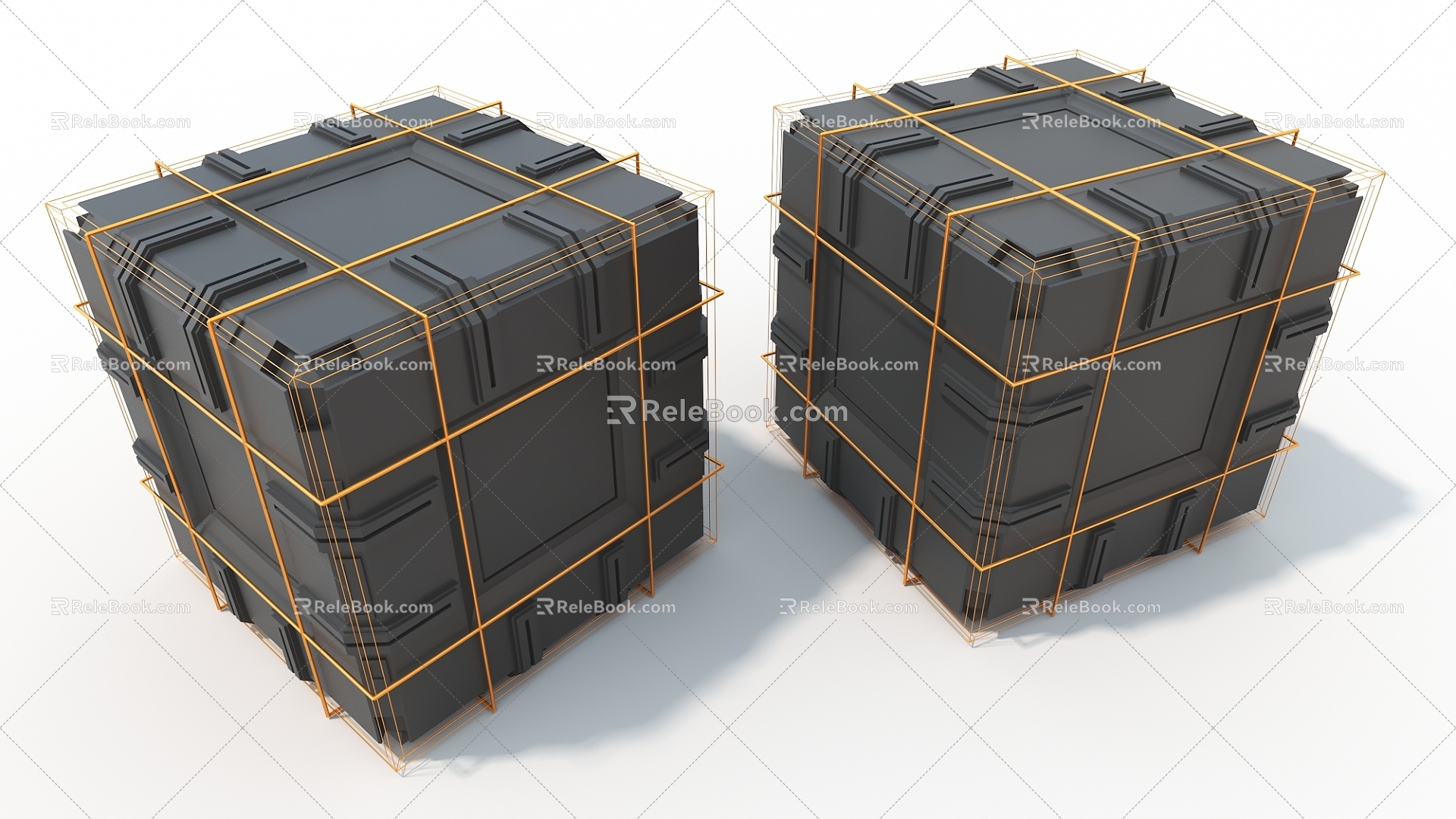 Rubik's Cube Hard Surface Mechanical Cypunk Hard Surface High Tech Industrial Parts 3d model