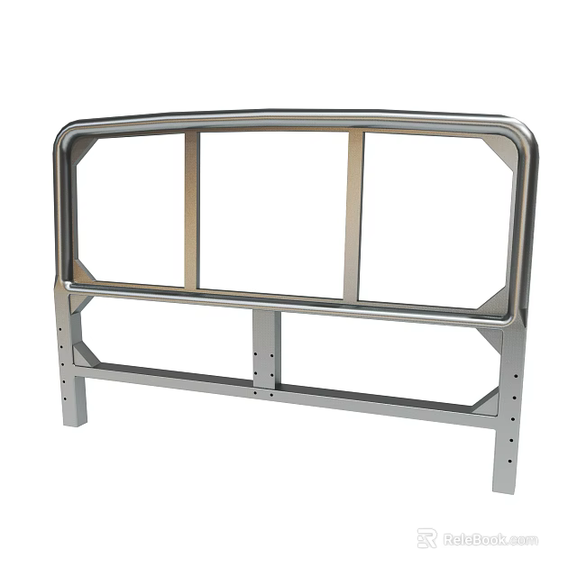 Stainless Steel Bed Frame With Modern Open Structure And Support Legs 3d model 