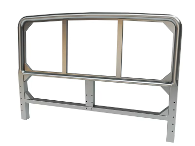 Stainless Steel Bed Frame With Modern Open Structure And Support Legs 3d model