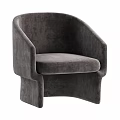 Grey Fabric Accent Chair with Armrests Modern Comfortable Minimalist Design