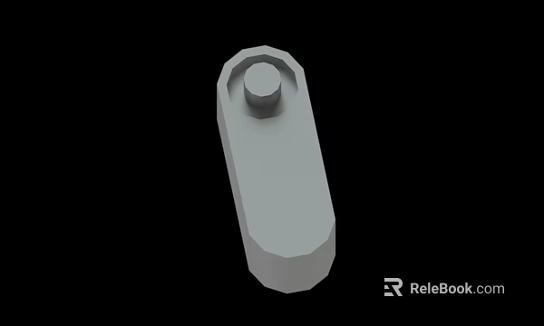 Gray Mechanical Part 3D Render With Rectangular Base And Circular Protrusion 3d model 