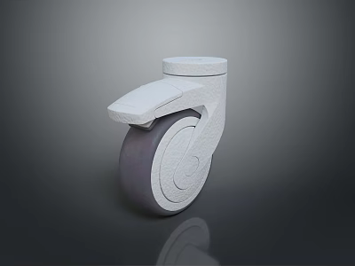 Modern Tire Design With White Hub And Gray Rubber Tread For Equipment Use 3d model